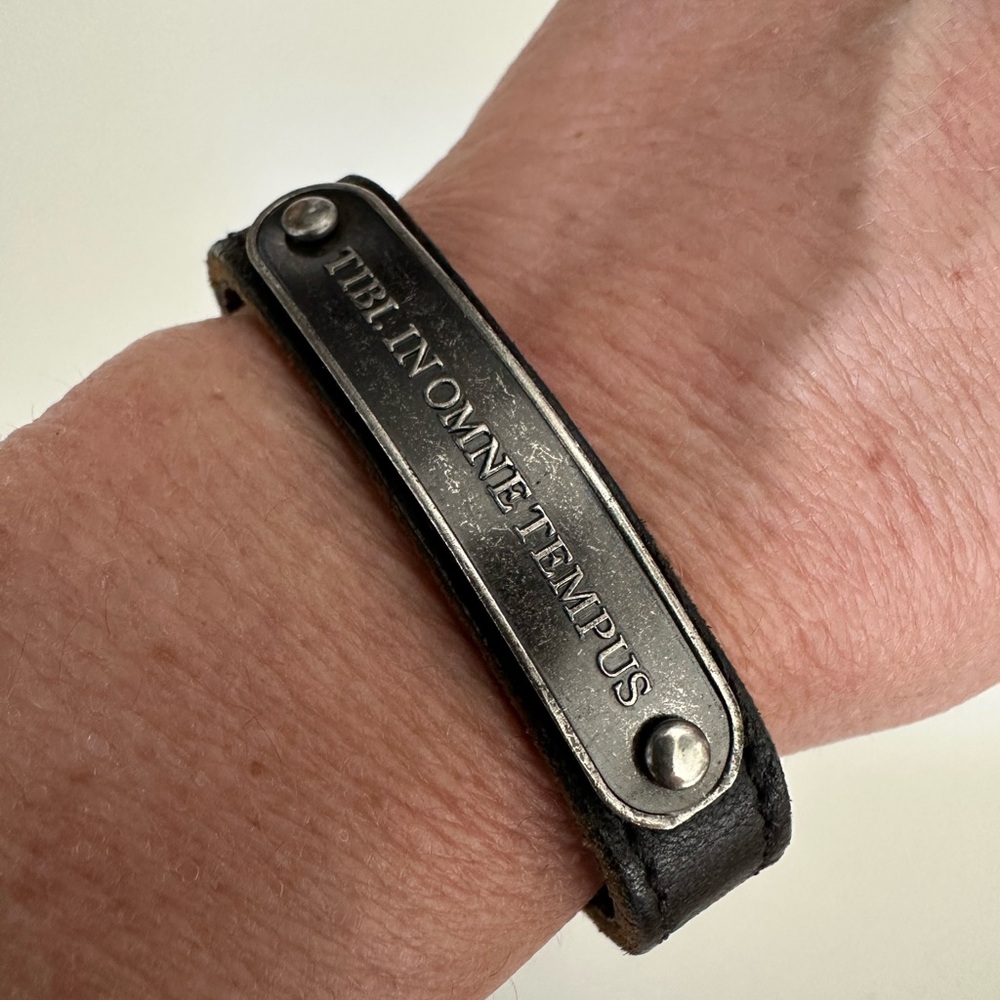 Marc by Marc Jacobs "Tibi In Omne Tempus" Latin Leather Bracelet-For You Forever